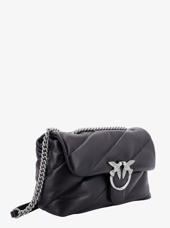 Pinko Matelassé Leather Shoulder Bag With Iconic Love Birds Buckle
