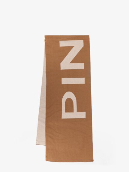 Pinko Merino Wool Scarf With Logo Print