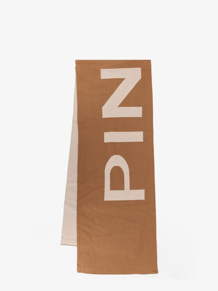 Pinko Merino Wool Scarf With Logo Print