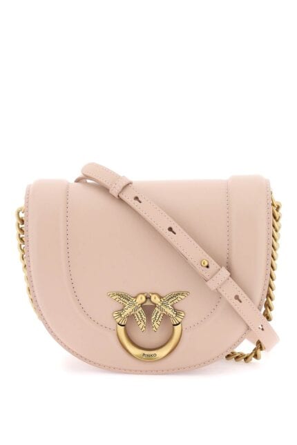 PINKO Mini Love Bag Click Round Leather Shoulder Bag