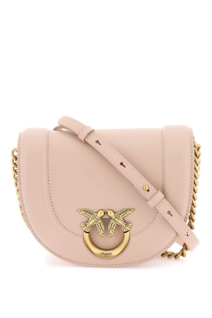 PINKO Mini Love Bag Click Round Leather Shoulder Bag