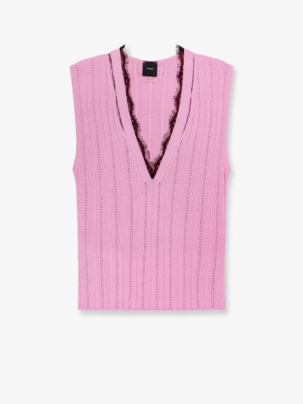 Pinko Montanaia Sleeveless Ribbed Viscose Blend Sweater