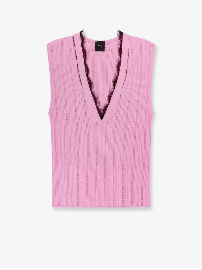 Pinko Montanaia Sleeveless Ribbed Viscose Blend Sweater