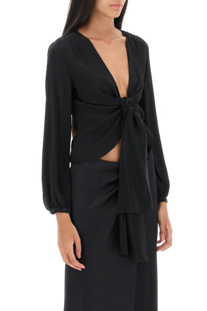 Pinko Neutrino Crepe Tie Front Blouse