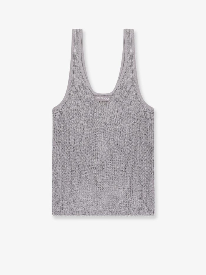 Pinko Noha Viscose And Metallized Fibre Tank Top