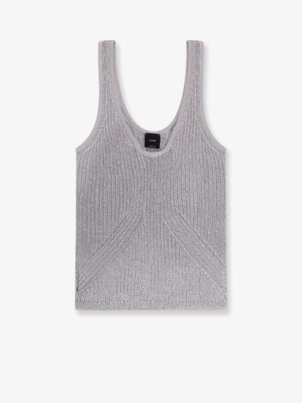 Pinko Noha Viscose And Metallized Fibre Tank Top