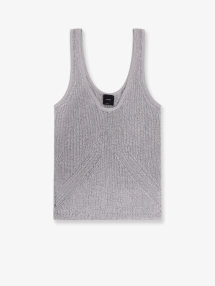 Pinko Noha Viscose And Metallized Fibre Tank Top