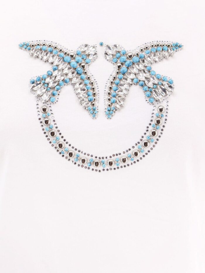 Pinko Quentin T-shirt With Love Birds Embroidery