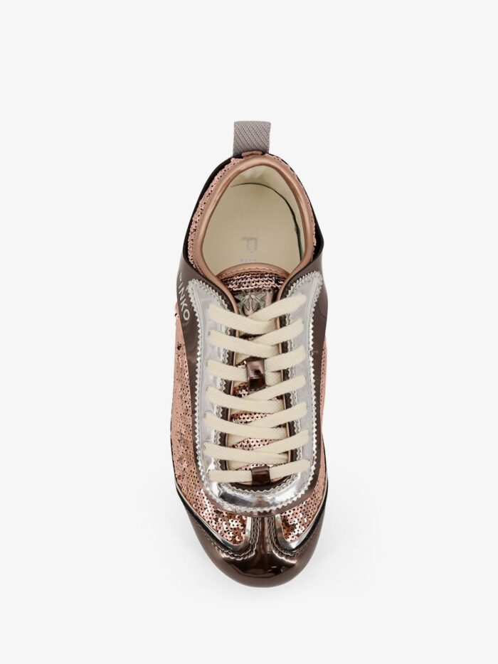Pinko Reby 10 Mirror Fabric Sneakers With Sequins
