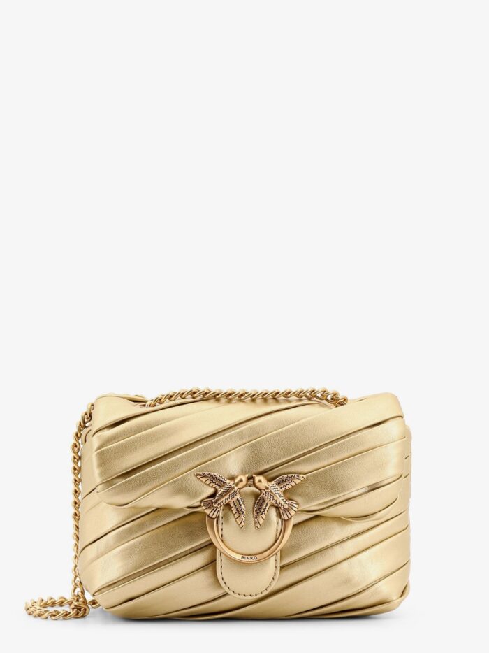 Pinko Recycled Material Shoulder Bag With Love Birds Buckle