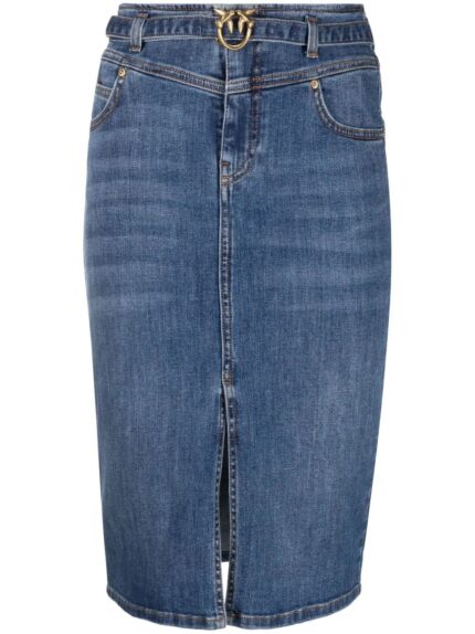 PINKO Ringhio Denim Stretch Skirt