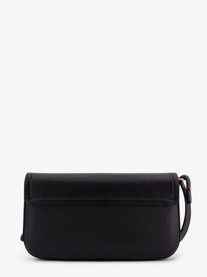 Pinko Saddle Flat Leather Crossbody Bag