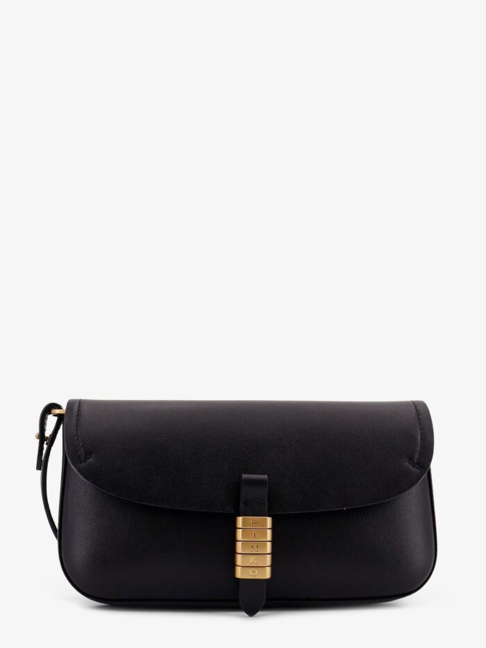 Pinko Saddle Flat Leather Crossbody Bag