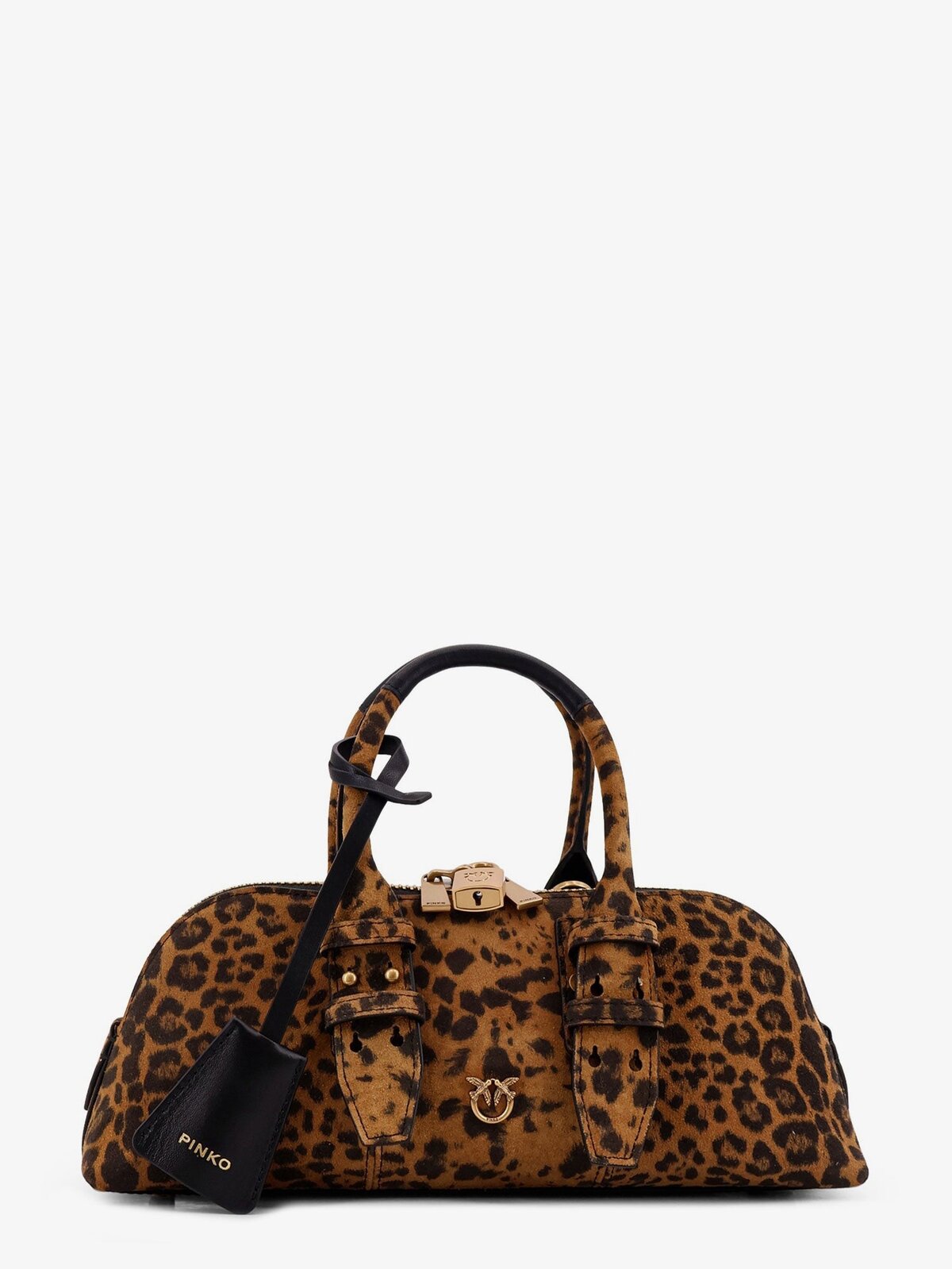 Pinko Suede Escape Bag With Animal Print