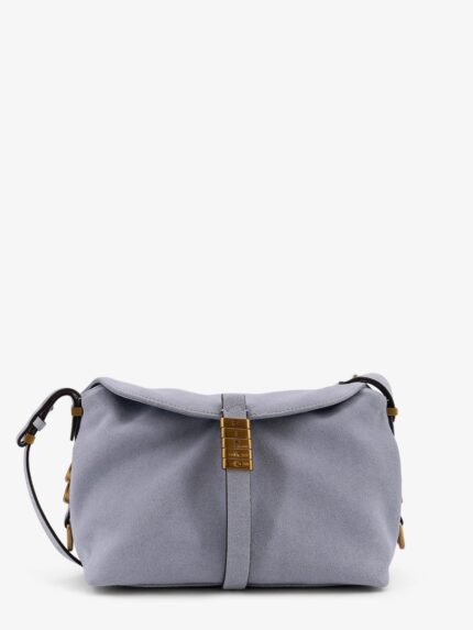 Pinko Suede Shoulder Bag With Metal Logo Detail