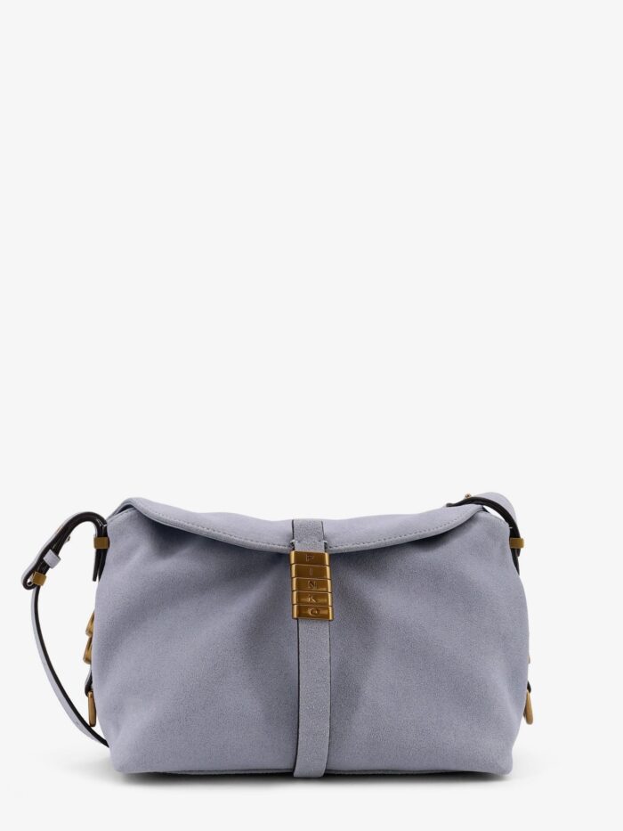 Pinko Suede Shoulder Bag With Metal Logo Detail