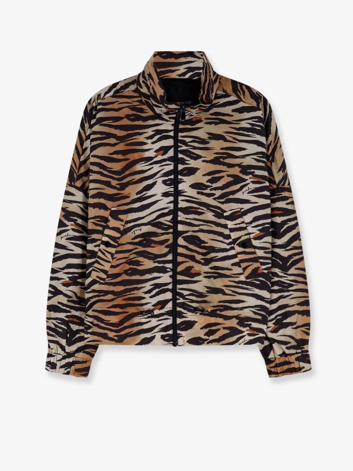 Pinko Technical Fabric Jacket With Animal Print