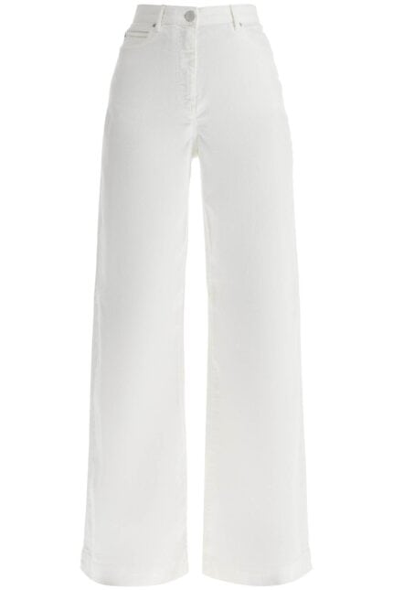 PINKO Wide Leg Twill Trousers In Italian