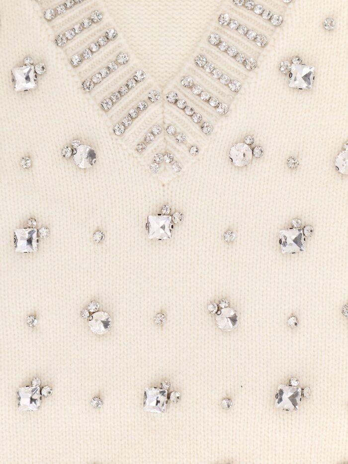 Pinko Wool Blend Vest With Rhinestones