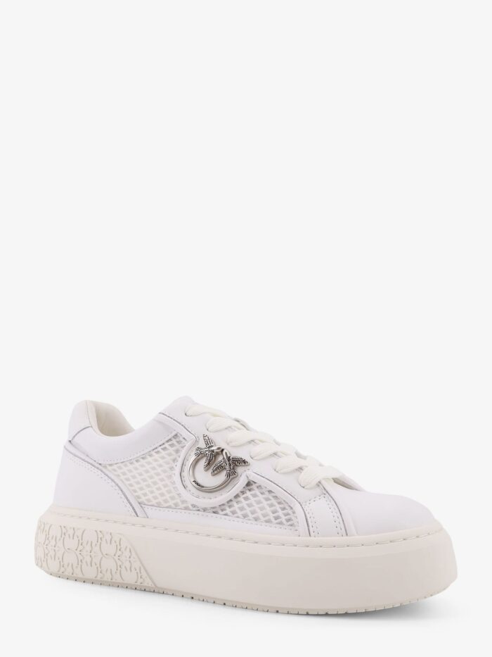 Pinko Yoko Leather Sneakers With Mesh Inserts