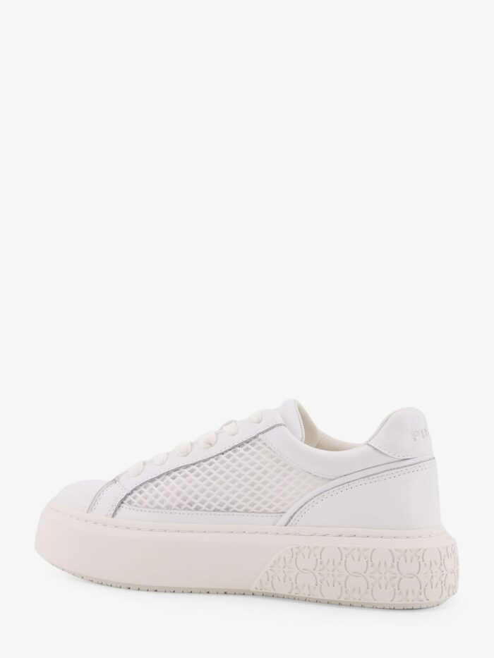 Pinko Yoko Leather Sneakers With Mesh Inserts