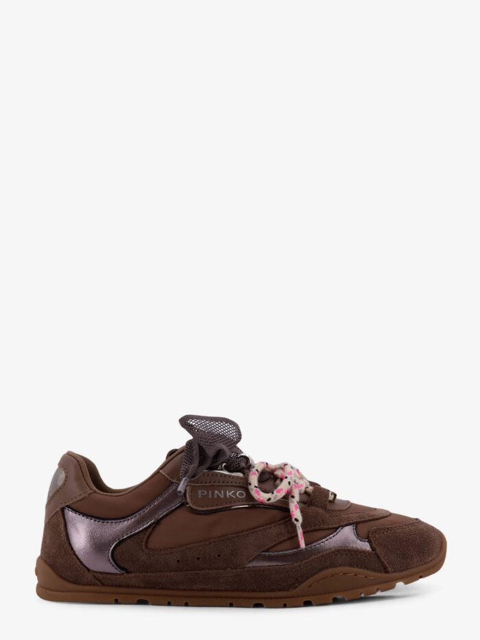pinko yulia suede sneakers with nylon inserts Pinko Yulia Suede Sneakers With Nylon Inserts