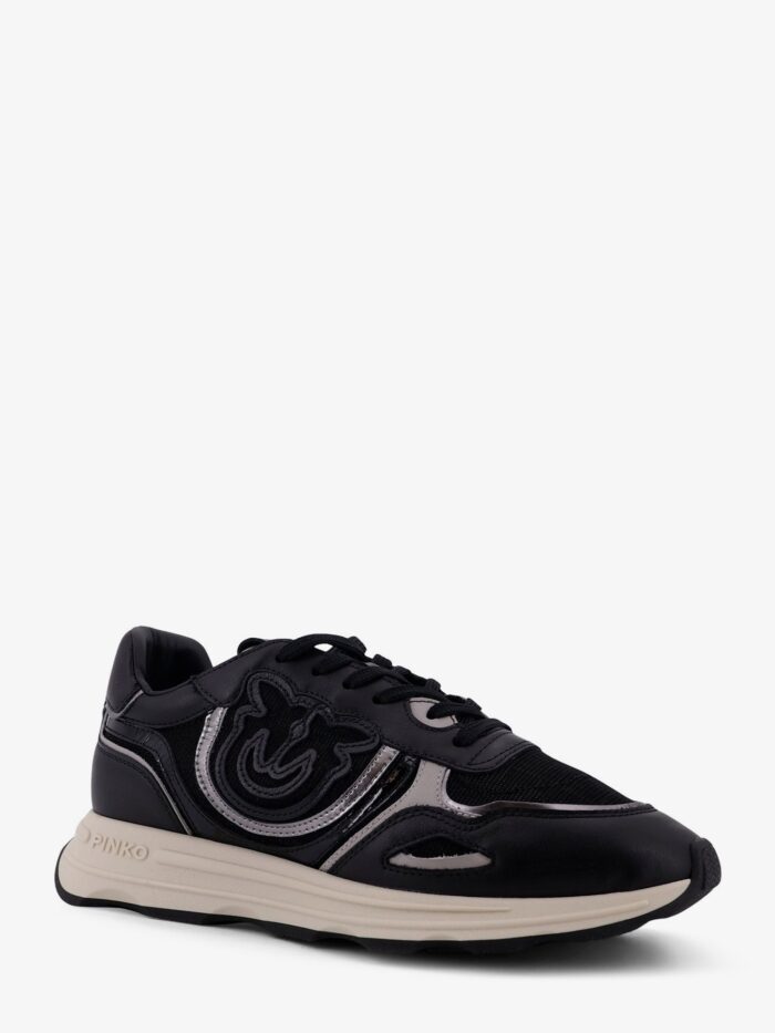 Pinko Zoe Leather Sneakers With Mesh Inserts