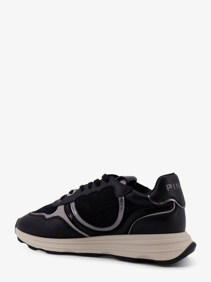 Pinko Zoe Leather Sneakers With Mesh Inserts