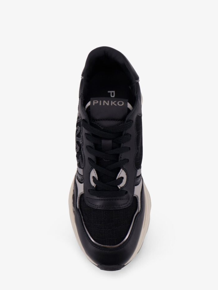 Pinko Zoe Leather Sneakers With Mesh Inserts