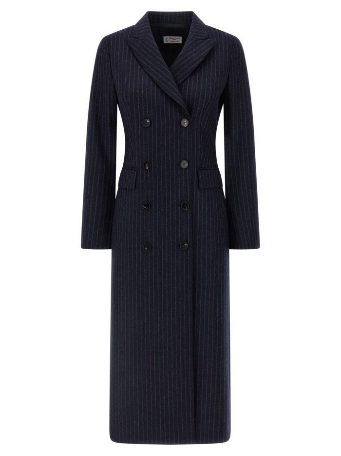alberto biani pinstripe coat ALBERTO BIANI Pinstripe Coat
