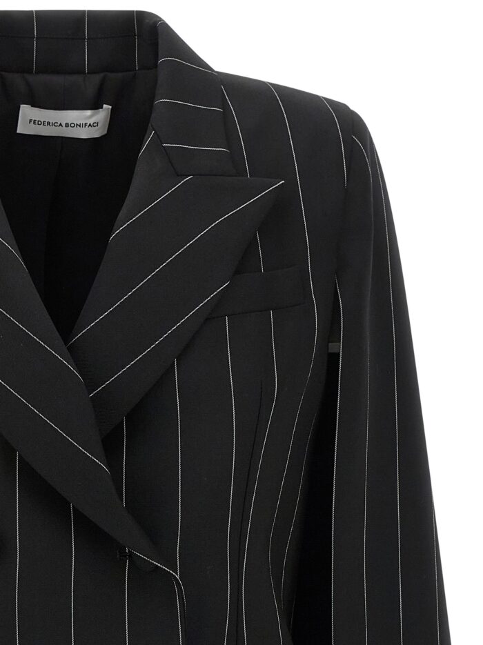 FEDERICA BONIFACI Pinstripe 'Tuxedo' Cape