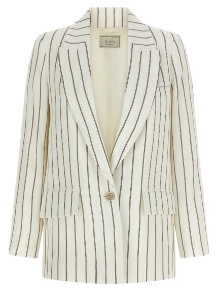 PESERICO Pinstripe Twill Blazer