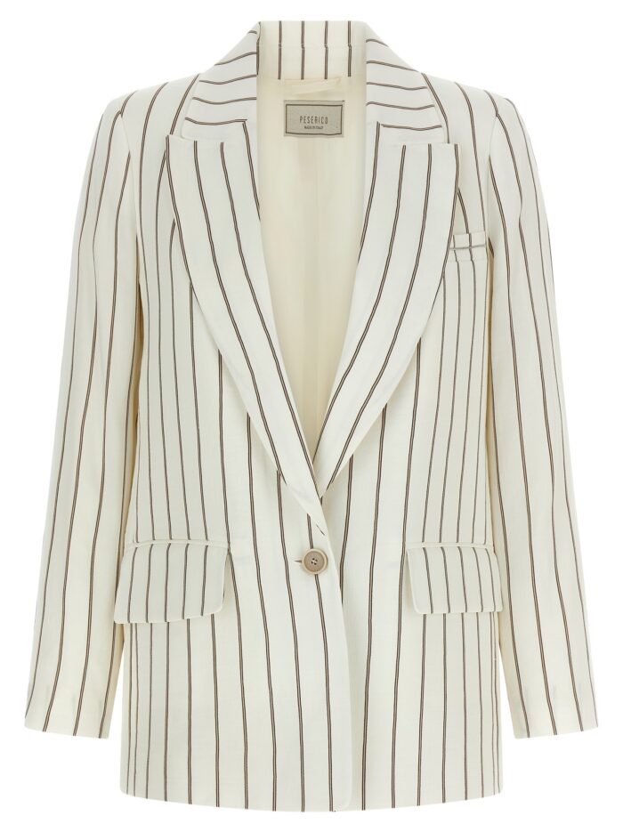 peserico pinstripe twill blazer PESERICO Pinstripe Twill Blazer
