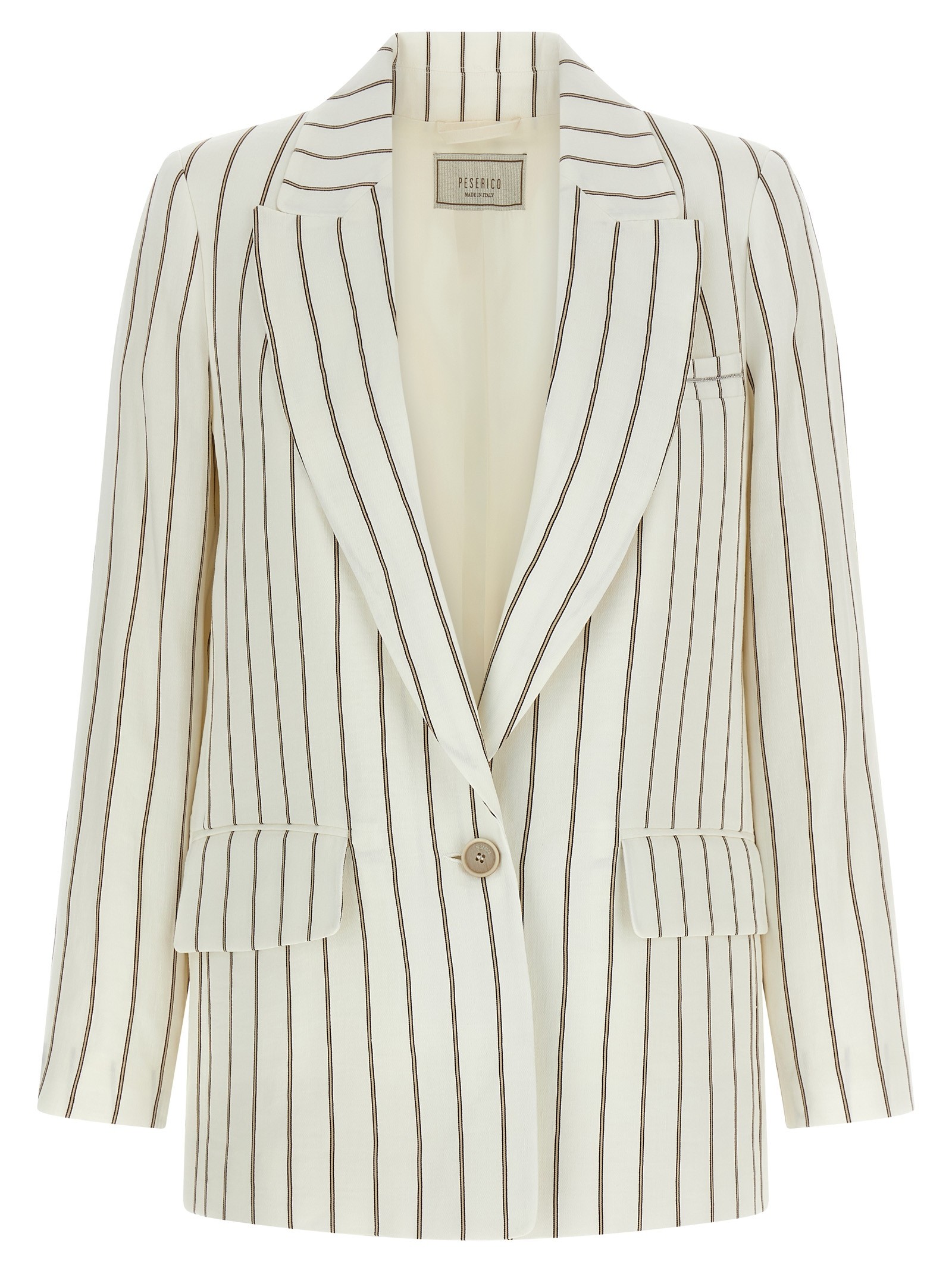 PESERICO Pinstripe Twill Blazer
