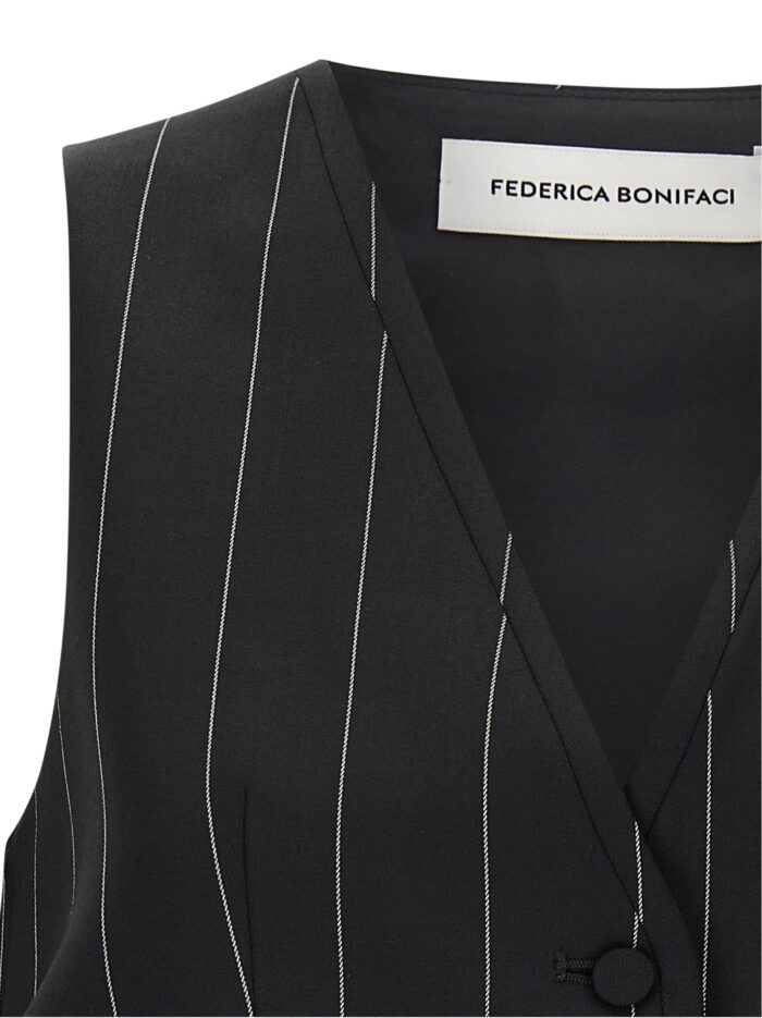 FEDERICA BONIFACI Pinstriped Crop Vest