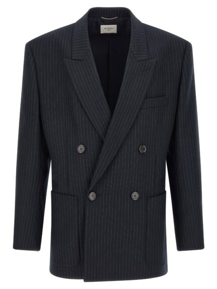 Saint Laurent Pinstriped Double-breasted Blazer