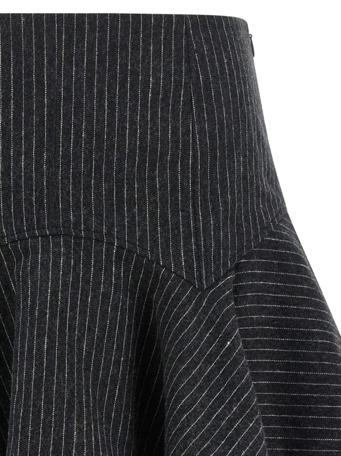 GANNI Pinstriped Flannel Skirt