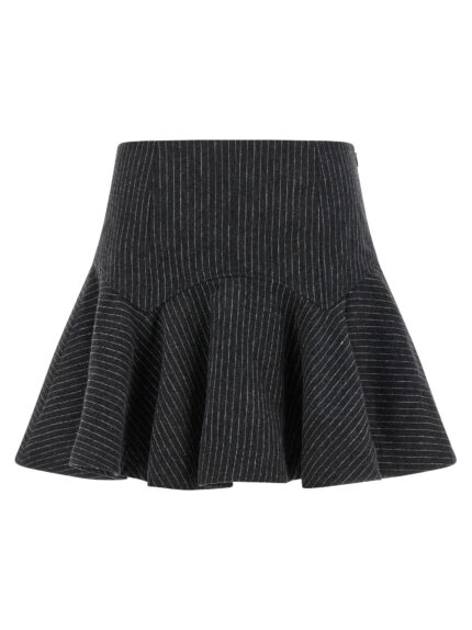 GANNI Pinstriped Flannel Skirt