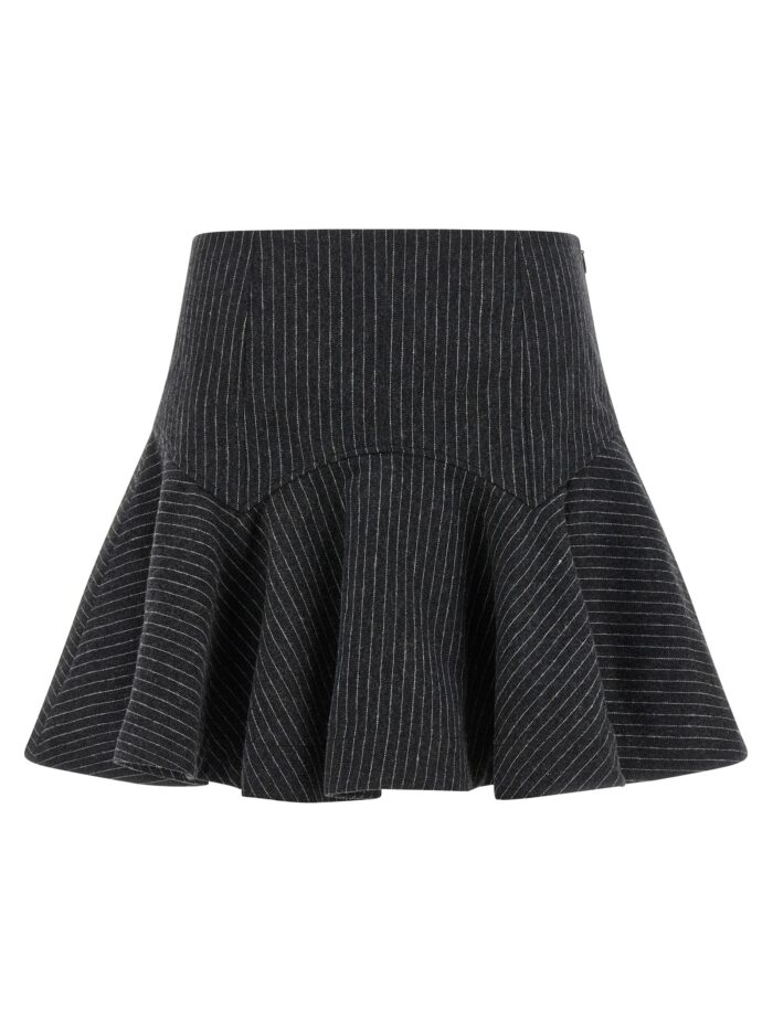 GANNI Pinstriped Flannel Skirt