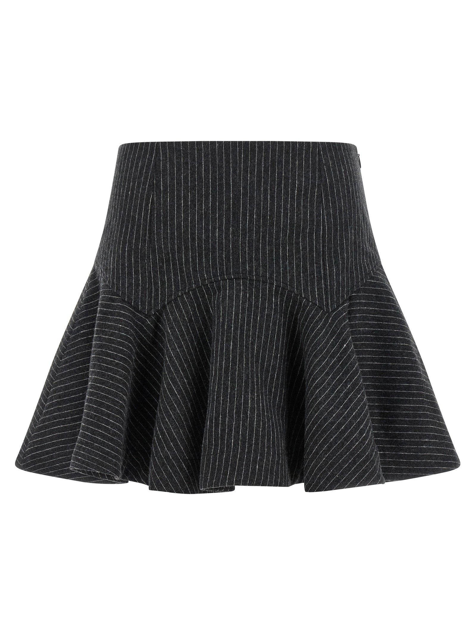 GANNI Pinstriped Flannel Skirt