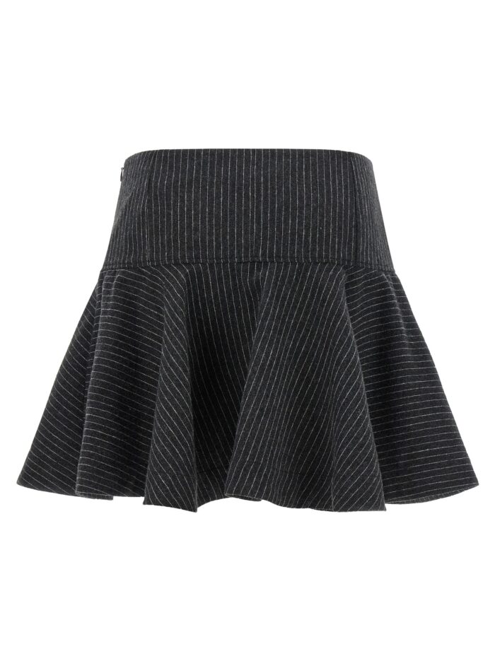 GANNI Pinstriped Flannel Skirt