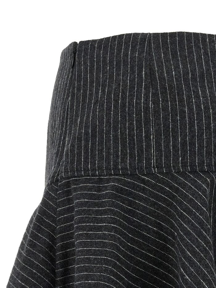 GANNI Pinstriped Flannel Skirt