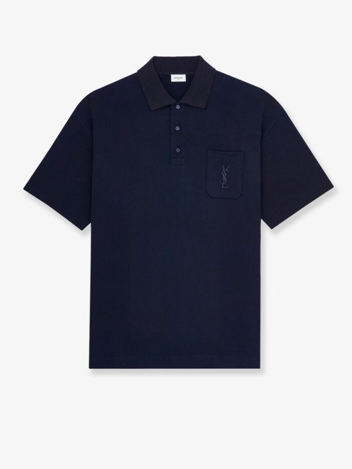 saint laurent piqué cotton polo shirt Saint Laurent Piqué Cotton Polo Shirt