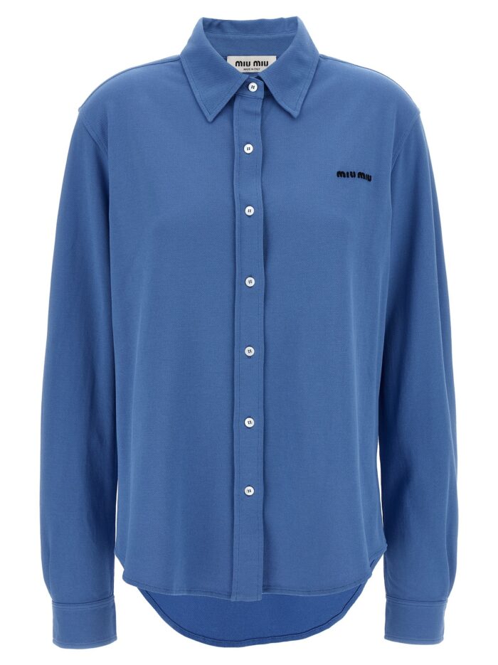 miu miu piqué cotton shirt Miu Miu Piqué Cotton Shirt