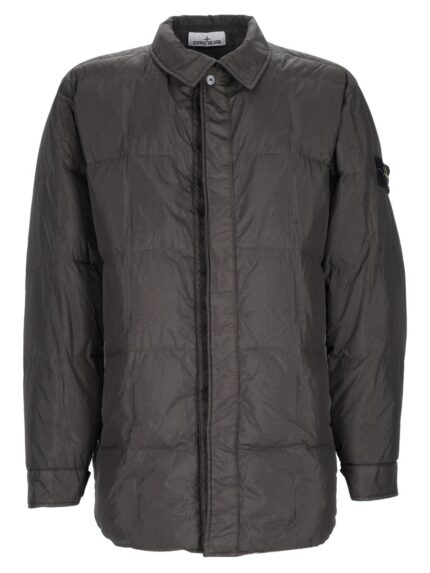 Stone Island Piumino Antigoccia Con Colletto Rigido