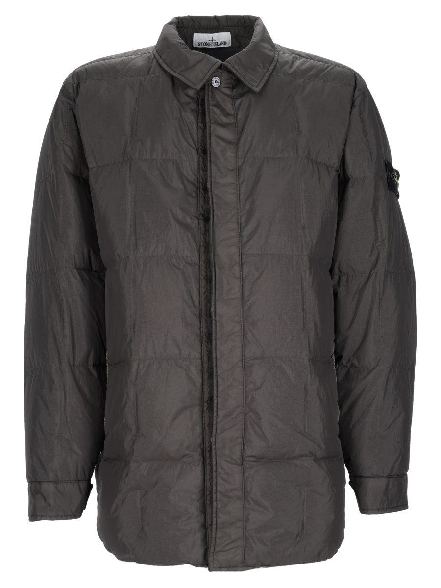 Stone Island Piumino Antigoccia Con Colletto Rigido