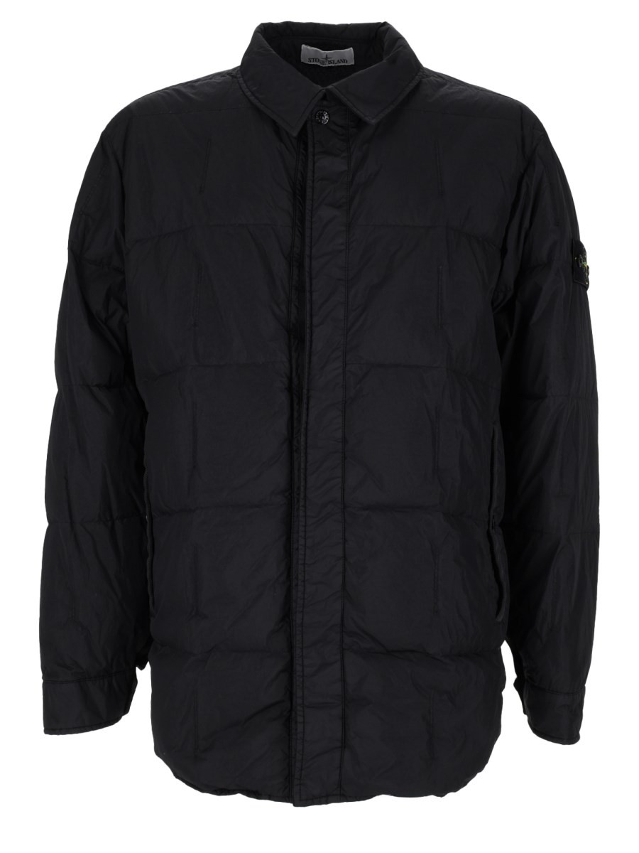 Stone Island Piumino Antigoccia Con Colletto Rigido