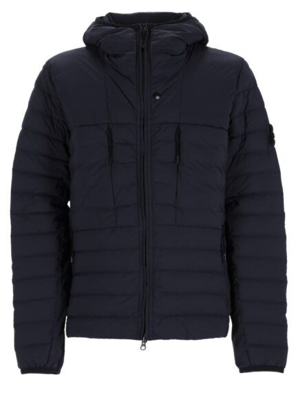 Stone Island PIUMINO CON CAPPUCCIO CON FINITURA ANTIGOCCIA