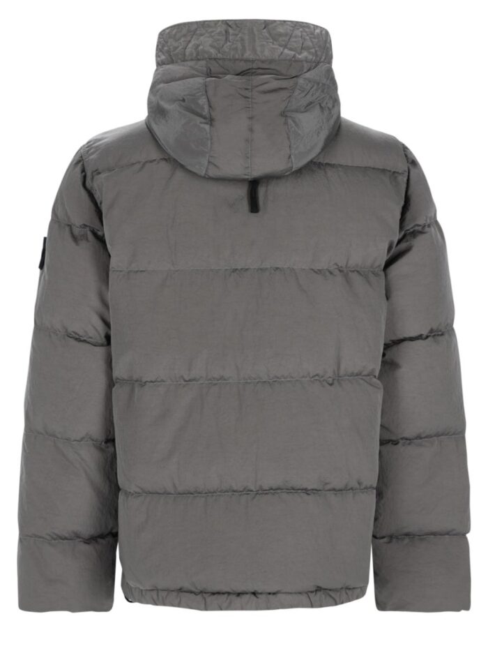 Stone Island Piumino Con Collo Alto E Patch Logo