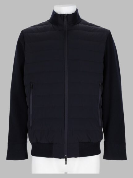 Emporio Armani Piumino In Nylon Con Maniche In Maglia "Travel Essential"